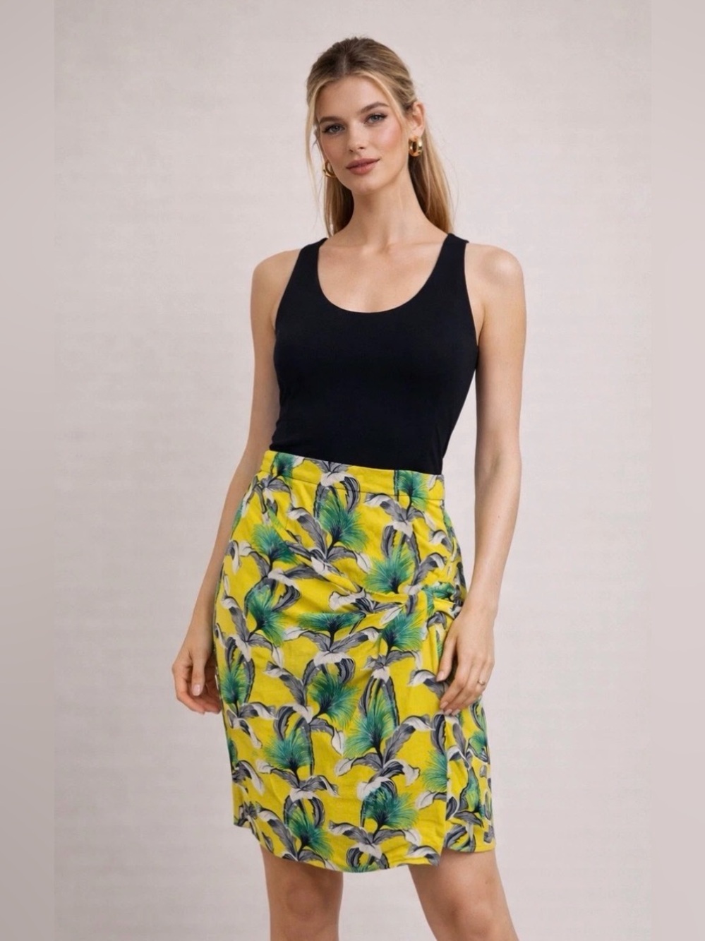 Proenza Schouler Silk Blend Tropical Palm Colorblock Dress Size 4